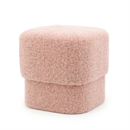 POUF KELSO - 100% POLIESTER - ROZ - 40(L) x 40(l) x 40(h)