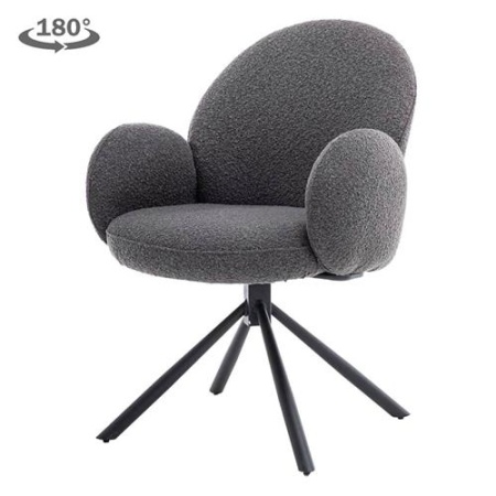 SCAUN PIVOTANT IMOLA - METAL / MATERIAL - NEGRU / ANTRACIT - 66(L) X 91(H) X 66(L)