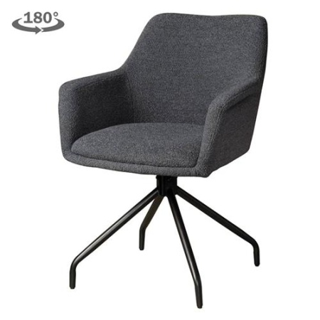 SCAUN PIVOTANT ORTANA - METAL / MATERIAL - NEGRU / INDIGO - 61(L) X 83.5(H) X 60.5(L)