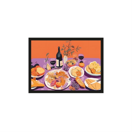 TABLOU - MASA BURGUNDIA - 50 X 70 (CM)