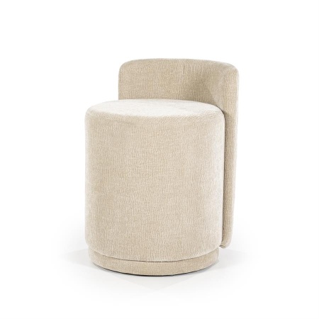 TABURET BRAND - ȚESĂTURĂ, LEMN ȘI FIER - TAUPE - 43(L) x 48(l) x 63(h)