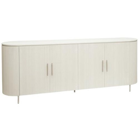 COMODA CORBETTA - LEMN SI METAL - ALB MURDAR - 210(L) x 80(h) x 45(l)
