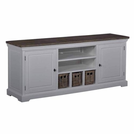 COMODA NAPOLI - LEMN DE TEC / METAL - ALB / MARO - 169(L) X 72(H) X 45(L) CM
