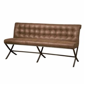 BANCA BARCELONA 185 CHEROKEE - METAL / MATERIAL - NEGRU / MARO - 60(L) X 87(H) X 185(L)