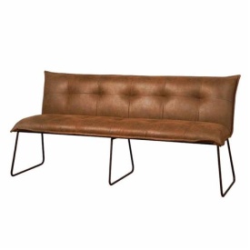 BANCA SEDA 185 CHEROKEE - METAL / MATERIAL - NEGRU / CONIAC - 58(L) X 90(H) X 185(L)