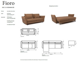 CANAPEA EXTENSIBILA FIORO - (3S) - 228/256(L) x 103(h) x113(l) cm - Img 8