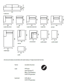 CANAPEA MODULARA DOLCE - (1SA/90 + 1SA/90) - 250(L) x 87(h) x115(l) cm - Img 5