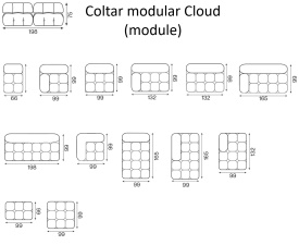 COLTAR MODULAR CLOUD (1A+1.5S+CORNER+1.5A) - 297(L) x 75(h) x 230(l) - Img 5