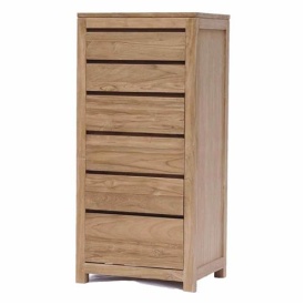 COMODA CORONA - LEMN DE TEC [FSC] SLEFUIT FIN - NATURAL - 60(L) x 130(h) x 46(l) - Img 1
