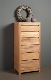 COMODA CORONA - LEMN DE TEC [FSC] SLEFUIT FIN - NATURAL - 60(L) x 130(h) x 46(l) - Img 2