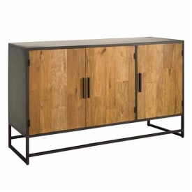 COMODA FELINO - LEMN DE TEC RECICLAT / METAL - NATURAL / NEGRU - 160(L) x 90(h) x 45(l) - Img 1