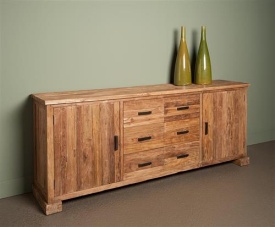 COMODA LORENZO - LEMN DE TEC RECICLAT / METAL - NATURAL - 220(L) x 90(h) x 45(l) - Img 2