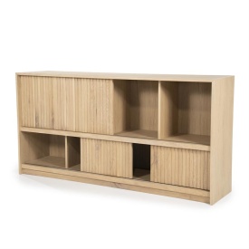COMODA MILO - LEMN SI FURNIR DE STEJAR - NATURAL - 180(L) x 42(l) x 90(h) cm - Img 6