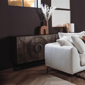 COMODA PADOVA - LEMN DE MANGO [FSC] / METAL - NEGRU - 200(L) x 80(h) x 47(l) - Img 2