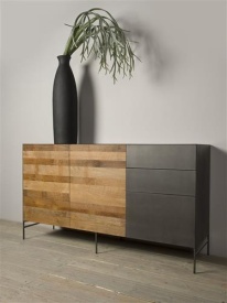 COMODA PANDORA - LEMN DE TEC RECICLAT / METAL - NATURAL / ANTRACIT - 166(L) x 92(h) x 45(l) - Img 2