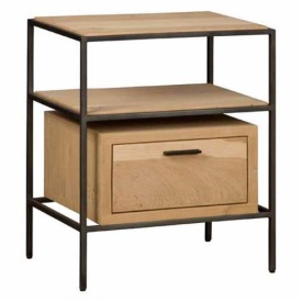 COMODA PINETO - FURNIR DE STEJAR [FSC] / METAL - NATURAL / NEGRU - 55(L) x 70(h) x 40(l)