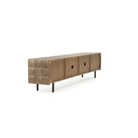 COMODA TV FELIX - LEMN DE MANGO SI FIER - MARO - 214(L) x 41.5(l) x 54(h) cm - Img 4