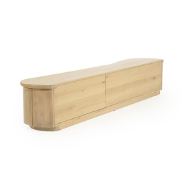 COMODA TV JOSH - LEMN SI FURNIR DE STEJAR - NATURAL - 240(L) x 42(l) x 43(h) cm - Img 4