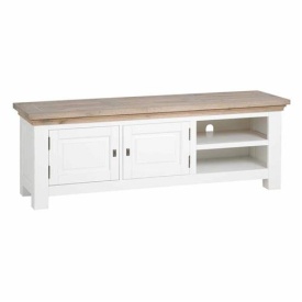 COMODA TV PAOLA SUSPENDAT - LEMN DE STEJAR [FSC] / FURNIR / METAL - ALB / MARO - 160(L) X 55(H) X 40(L) CM