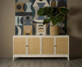 COMODA VINCENZA - LEMN DE MANGO [FSC] / METAL - ALB / MARO - 200(L) x 90(h) x 45(l) - Img 2