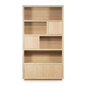 DULAP HELSINKI - LEMN SI FURNIR DE STEJAR - NATURAL - 120(L) x 42(l) x 220(h) cm - Img 1