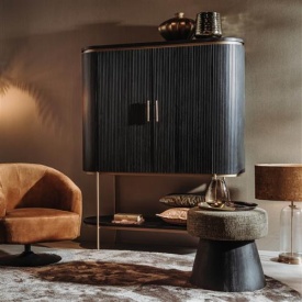 DULAP RIVELLO - LEMN DE MANGO [FSC] / METAL - NEGRU / AURIU - 145(L) x 180(h) x 45(l) - Img 2