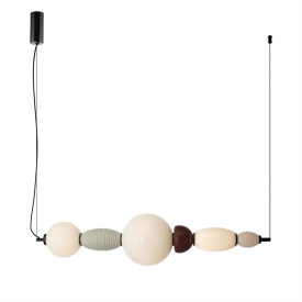 LAMPA SUSPENDATA GARCA ORIZONTALA - CERAMICA & STICLA & METAL - MULTICOLOR - 89(L) x 20(l) x 144(h)