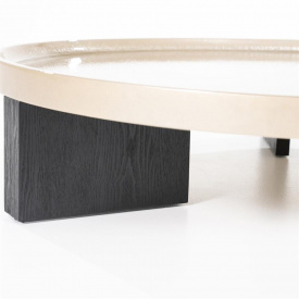 MASA DE CAFEA MAYSON - MDF / STEJAR FIN - BEJ / NEGRU - Ø120 x 25(h) - Img 3