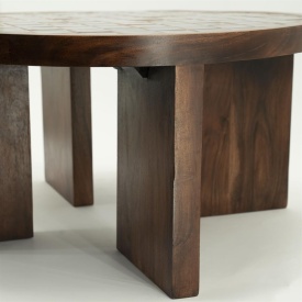 MASA DE CAFEA TILEDUP - LEMN DE MANGO SI CERAMICA - MARO - 70(L) x 70(l) x 35(h) - Img 3