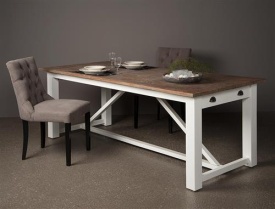 MASA DE DINING NAPOLI - LEMN DE TEC RECICLAT - GRI / NATURAL - 180(L) X 78(H) X 90(L) CM - Img 2