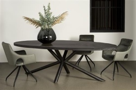MASA DE DINING SELVA - LEMN DE MANGO / METAL - NEGRU - 220(L) X 77(H) X 110(L) CM - Img 2