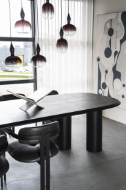 MASA DE DINING WALTER - LEMN DE STEJAR FIN - NEGRU - 300(L) x 76(h) x 120(l) - Img 6