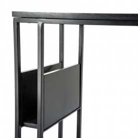 MASA LATERALA SLIDER - LEMN DE MANGO - NEGRU - 48(L) x 55(h) x 32(l) - Img 2