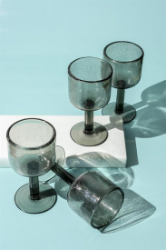 PAHAR DE VIN BUBBLE - STICLA - GRI TRANSPARENT - Ø 8 x 15.5(h) - Img 6