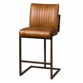 SCAUN DE BAR FERRO - METAL / MATERIAL / PLASTIC - NEGRU / MARO DESCHIS - 61(L) X 101(H) X 50(L)
