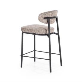 SCAUN DE BAR JARI - METAL ȘI ȚESĂTURĂ - TAUPE - 50(L) x 52.5(l) x 92(h) - Img 2