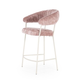 SCAUN DE BAR LIZZY FEMME - TESATURA SI METAL - ROZ - 55(L) x 53(l) x 96(h) cm - Img 2