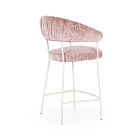 SCAUN DE BAR LIZZY FEMME - TESATURA SI METAL - ROZ - 55(L) x 53(l) x 96(h) cm - Img 8