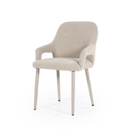 SCAUN FIKA - METAL ȘI ȚESĂTURĂ - TAUPE - 56.5(L) x 59(l) x 86(h) - Img 1