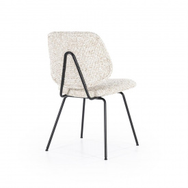 SCAUN JON MAYWOOD - METAL / LEMN / TESATURA 100% POLIESTER - ALB CU PICATELE - 49.5(L) x 82(h) x 58(l) - Img 7