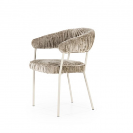SCAUN LIZZY FEMME - TESATURA / METAL - BEJ - 59(L) x 79(h) x 60.5(l) - Img 2