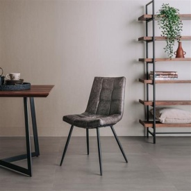 SCAUN NAVARRA - METAL / MATERIAL - NEGRU / ANTRACIT - 59(L) X 86(H) X 46(L) - Img 2