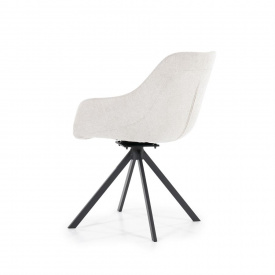 SCAUN PIVOTANT MAMÉ HOUSTON - METAL / LEMN / TESATURA 100% POLIESTER - ALB MURDAR - 58(L) x 82(h) x 61.5(l) - Img 4
