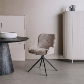 SCAUN PIVOTANT MONA - METAL / MATERIAL - NEGRU / BEJ - 60.5(L) X 86(H) X 57(L) - Img 2