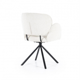 SCAUN PIVOTANT ROSALIN LUNA - METAL / LEMN / TESATURA 100% POLIESTER - ALB - 60.5(L) x 83.5(h) x 61(l) - Img 7