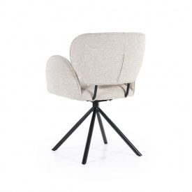 SCAUN PIVOTANT ROSALIN LUNA - METAL / LEMN / TESATURA 100% POLIESTER - ALB MURDAR - 60.5(L) x 83.5(h) x 61(l) - Img 5