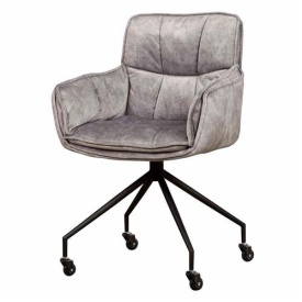 SCAUN PIVOTANT SARONNO - METAL / MATERIAL - NEGRU / GRI - 60(L) X 88(H) X 63(L) - Img 1