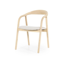 SCAUN RAYVEN - LEMN DE FRASIN SI TESATURA - NATURAL - 56(L) x 57(l) x 79(h) cm - Img 1