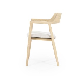 SCAUN YORICK - LEMN DE FRASIN SI TESATURA - NATURAL - 55(L) x 59(l) x 78(h) cm - Img 3