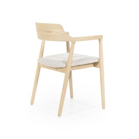 SCAUN YORICK - LEMN DE FRASIN SI TESATURA - NATURAL - 55(L) x 59(l) x 78(h) cm - Img 8